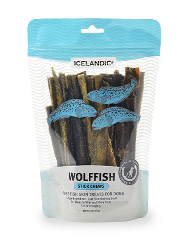 Iceland Wolffish Stick & Pieces Chews Fish Dog Treat - Icelandic+