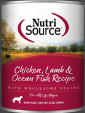 NutriSource Adult Chicken, Lamb & Ocean Fish Canned Dog Food