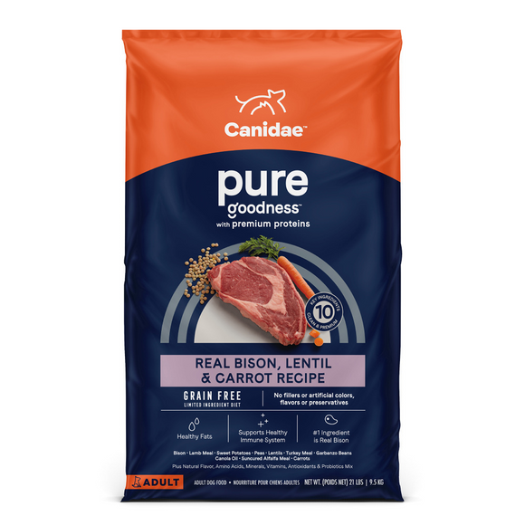 Canidae Pure Goodness Real Bison Lentil & Carrot Recipe Dry Dog Food