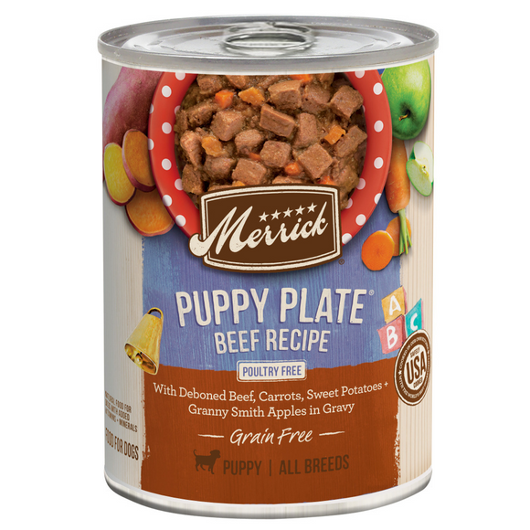 Merrick Grain Free Puppy Plate Beef Recipe Canned Puppy Food